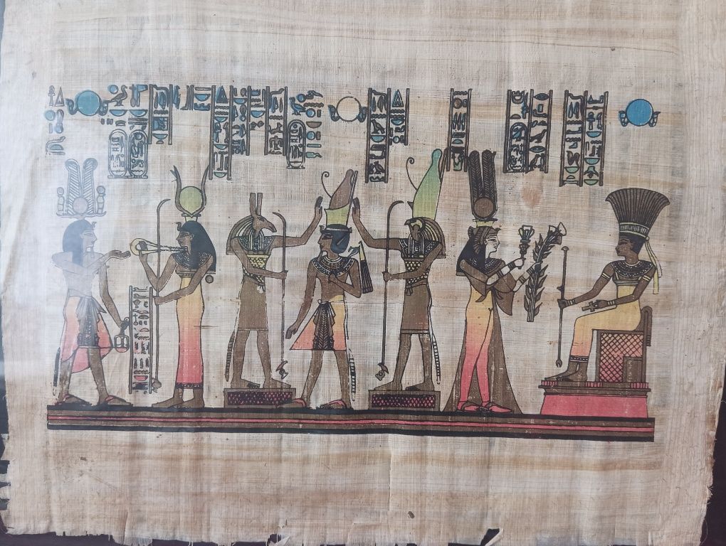 Obraz na papirusie- egipskie hieroglify