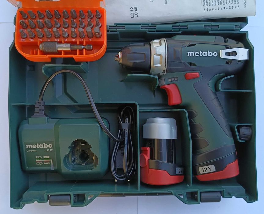 Bity BAHCO, wiertarko-wkrętarka METABO + adapter kątowy