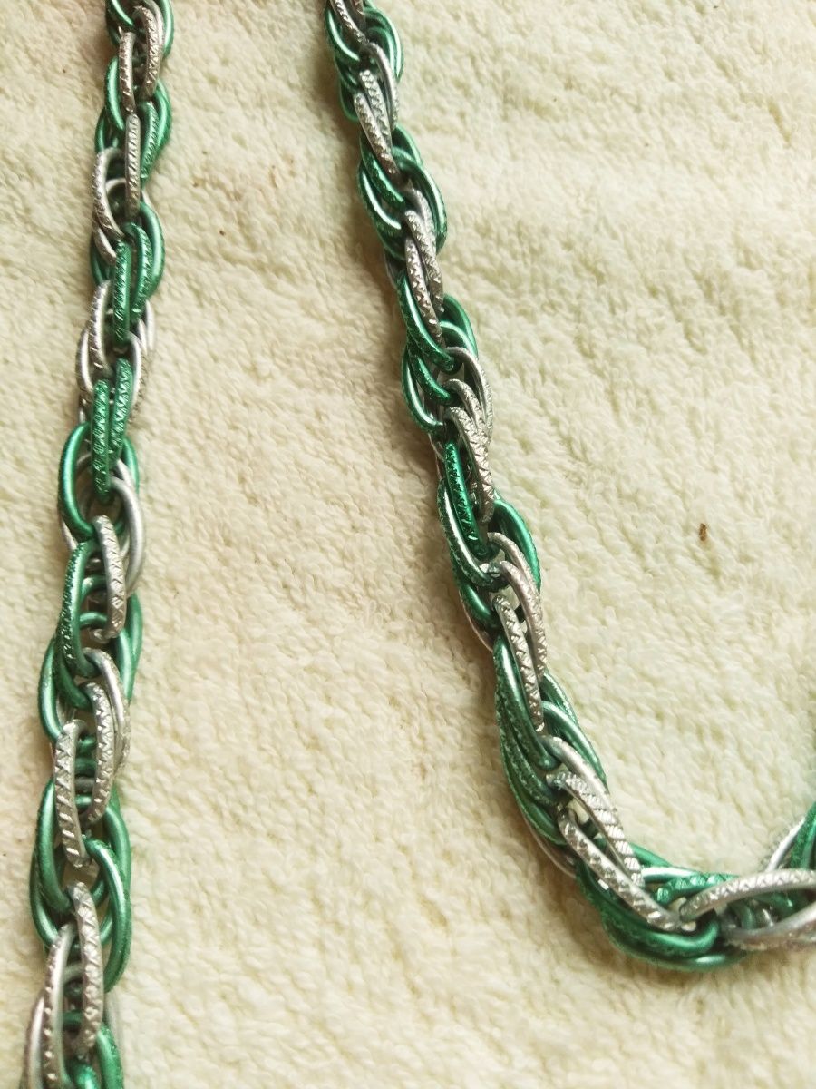 Объемная цепочка, бижутерия ,кордовое плетение.