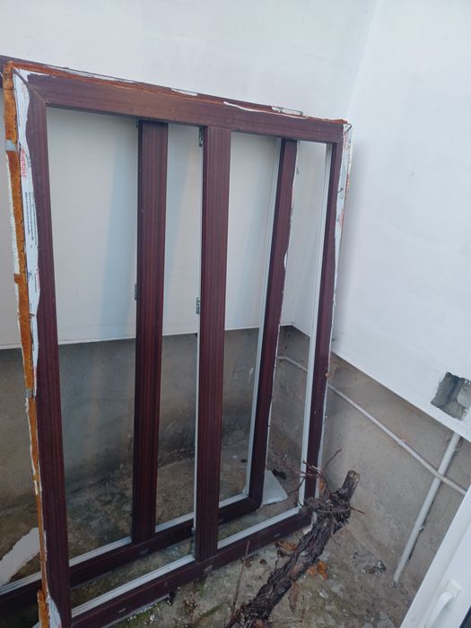 Komplet okien ze szprosami kolor machoń