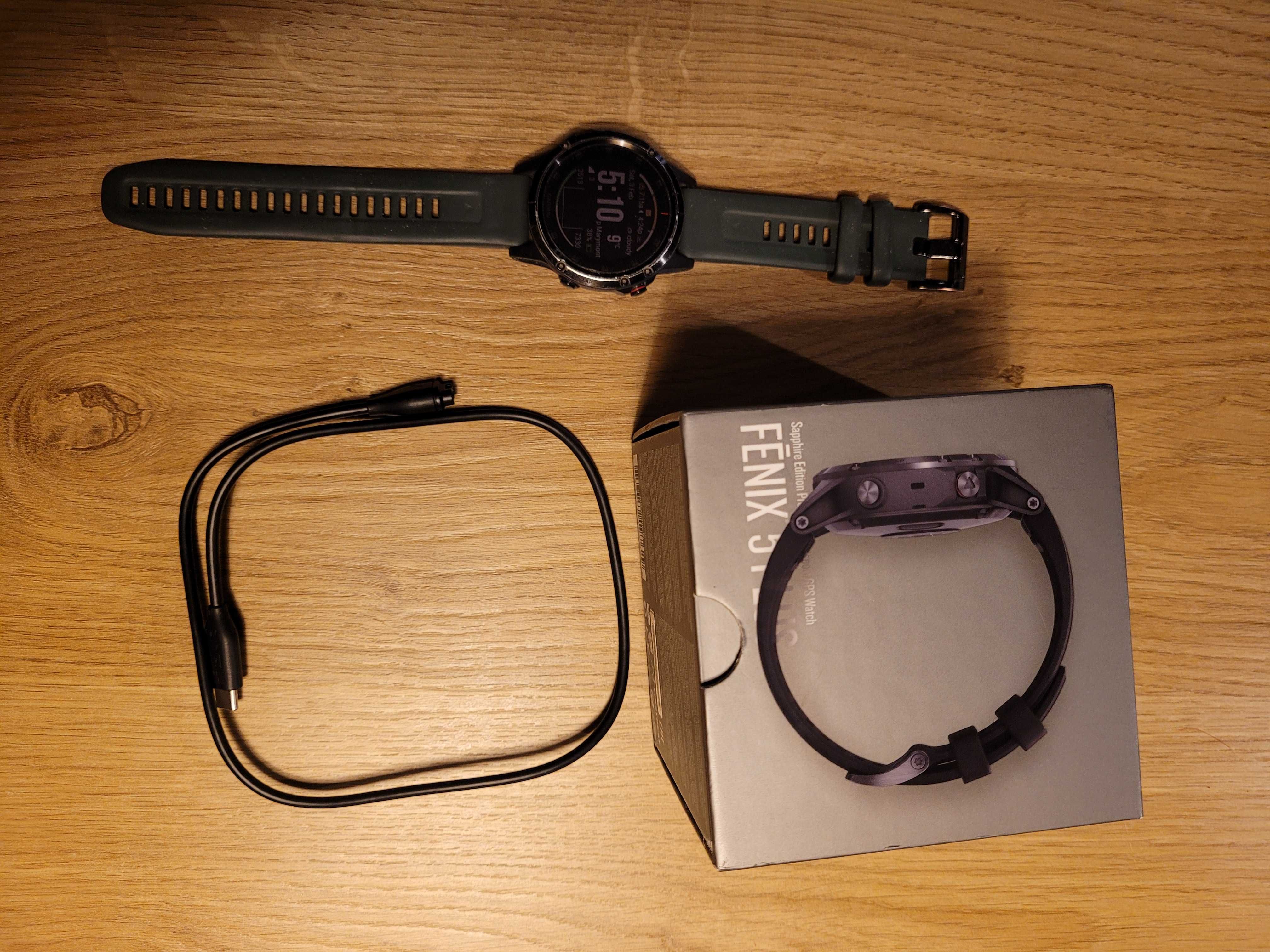 Garmin 5 plus Sapphire czarny, szafirowe szkło