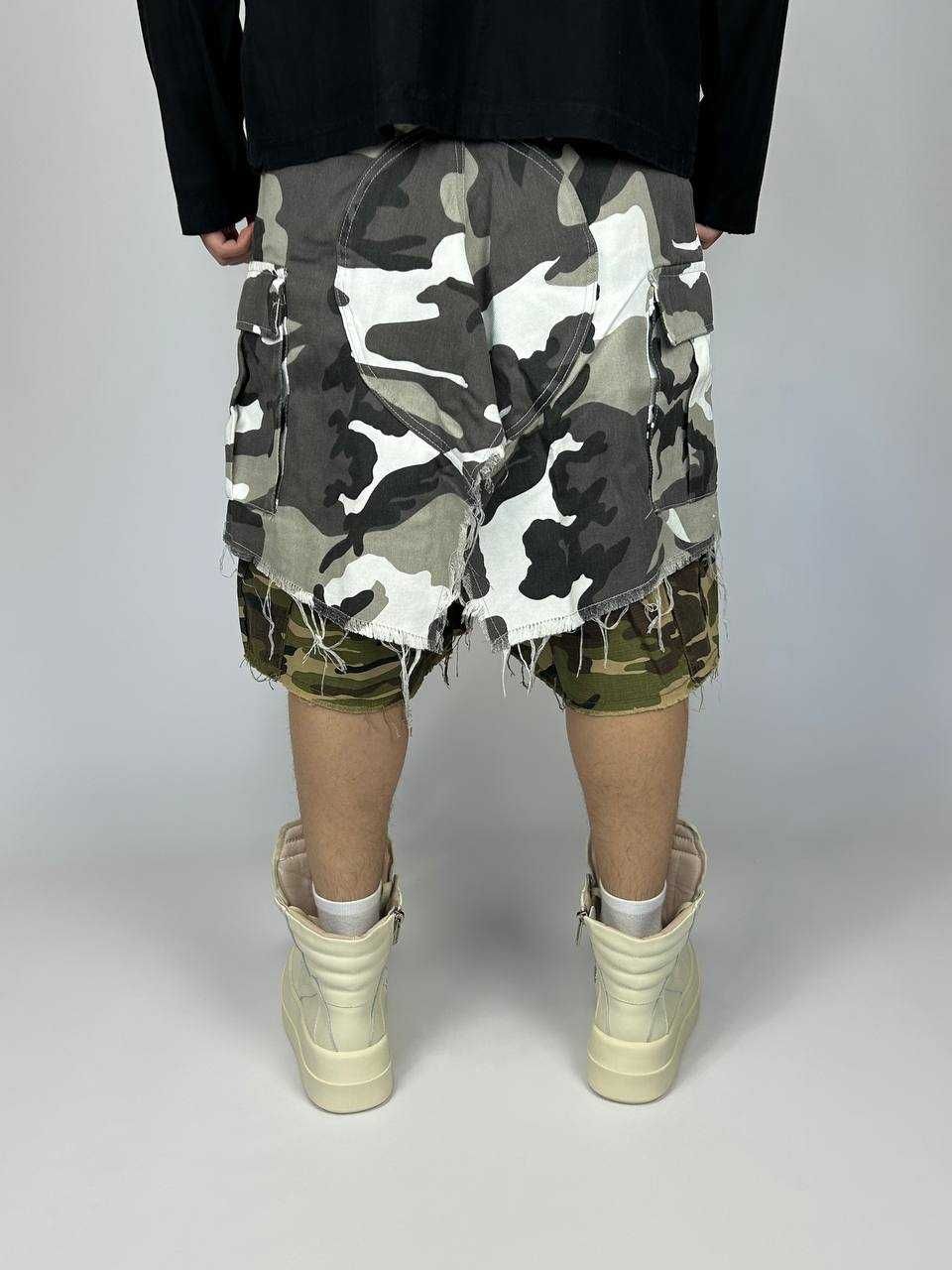 Шорти камуфляжні baggy archive opium cargo карго шорты серые камо