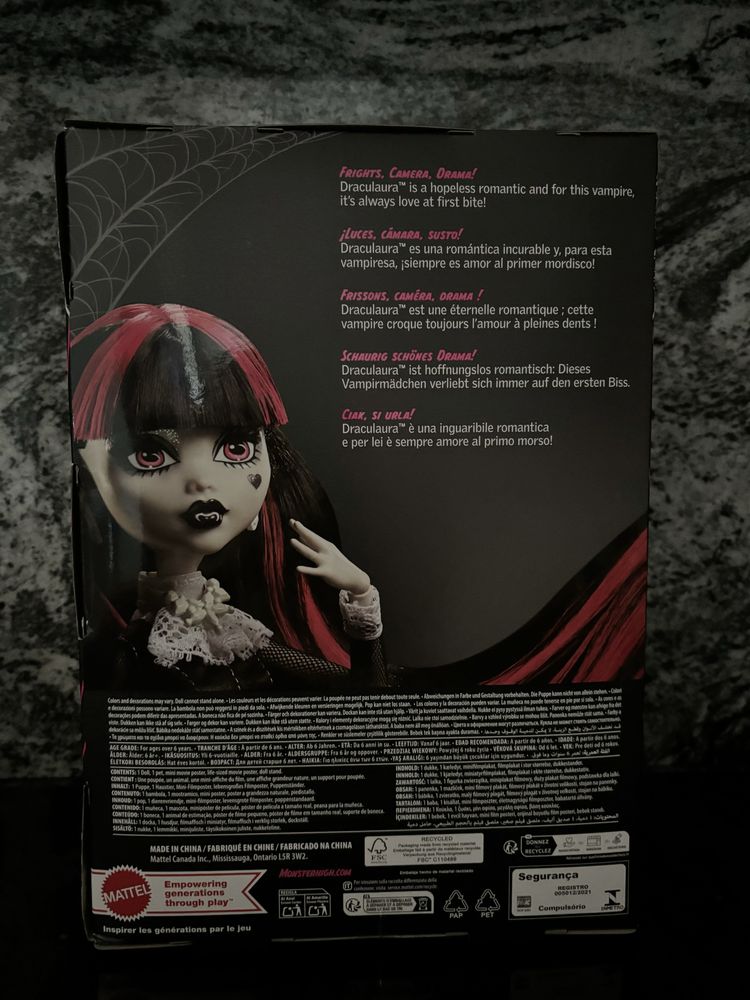 Monster High draculaura reel drama nib mattel