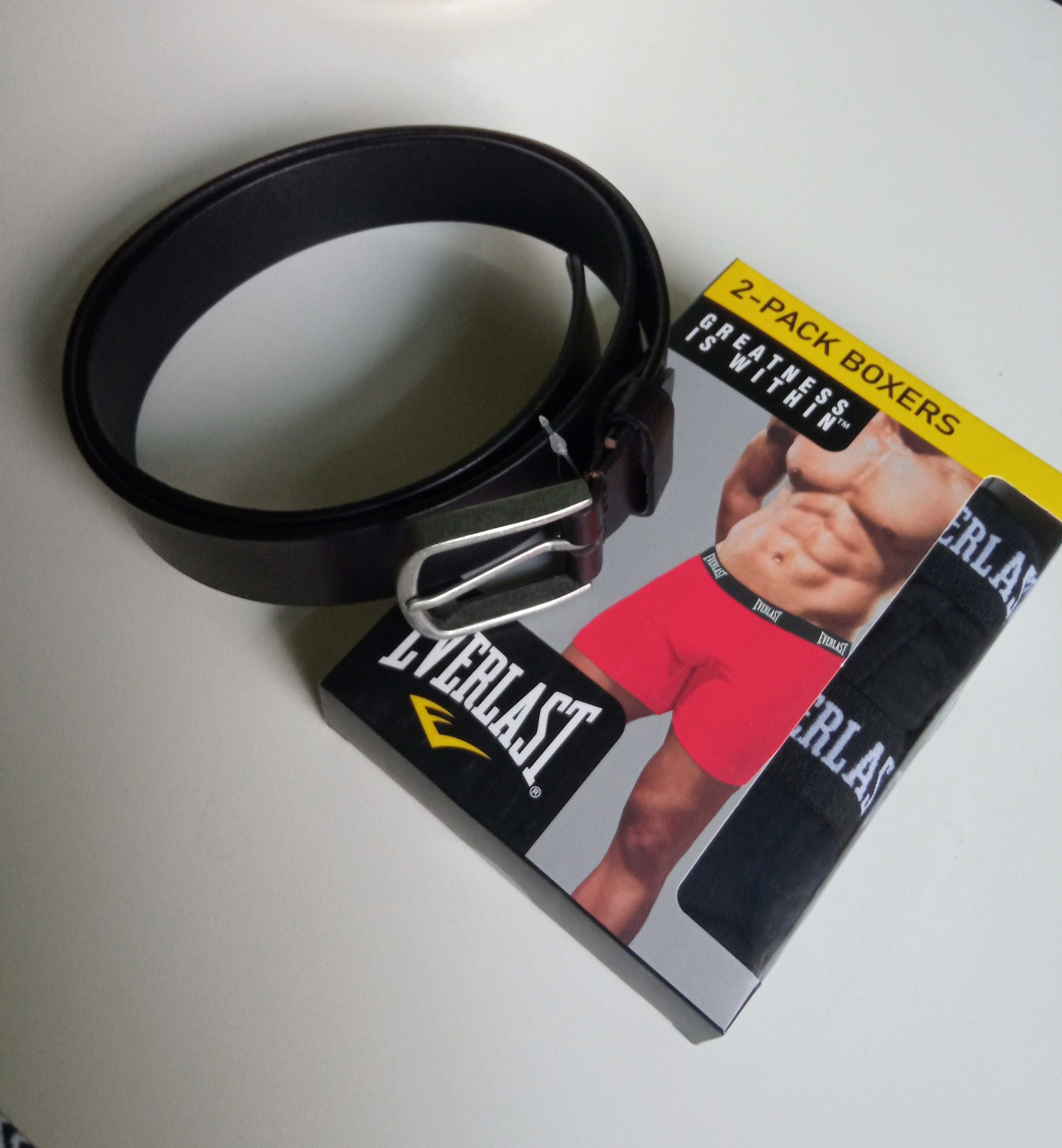 Pasek skórzany i dwupak bokserek Everlast L. Zestaw na Walentynki