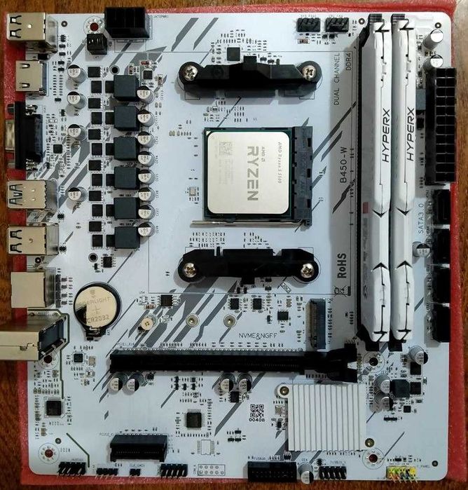 Новий комплект ZSUS B450-W + Ryzen 5 5500 + 32GB DDR4 3200MHZ