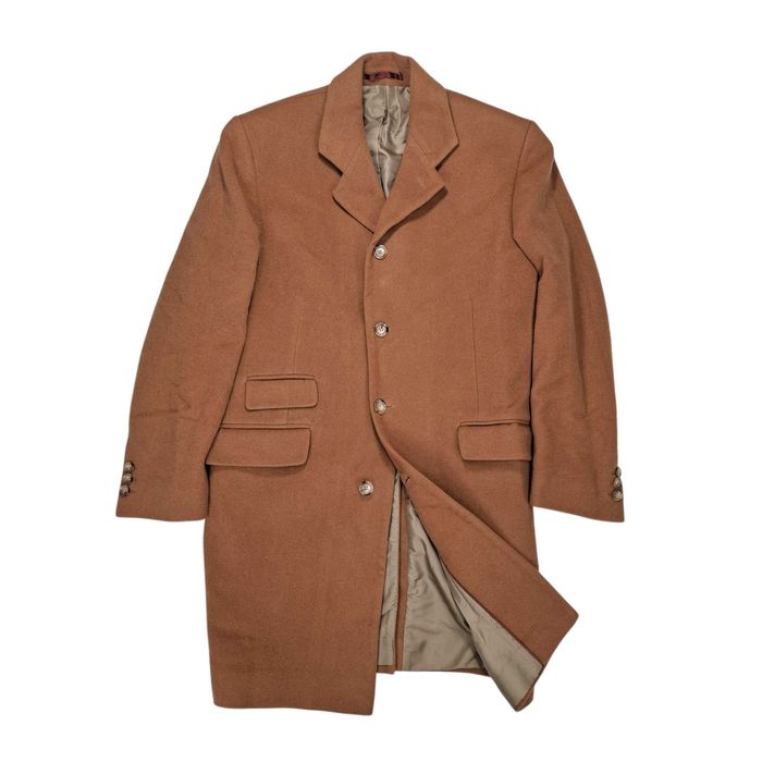 Heine Płaszcz męski Camel Wełna Kaszmir brązowy L XL 50 wełny kaszmiru