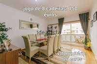 8 cadeiras de jantar, encosto alto, luxo