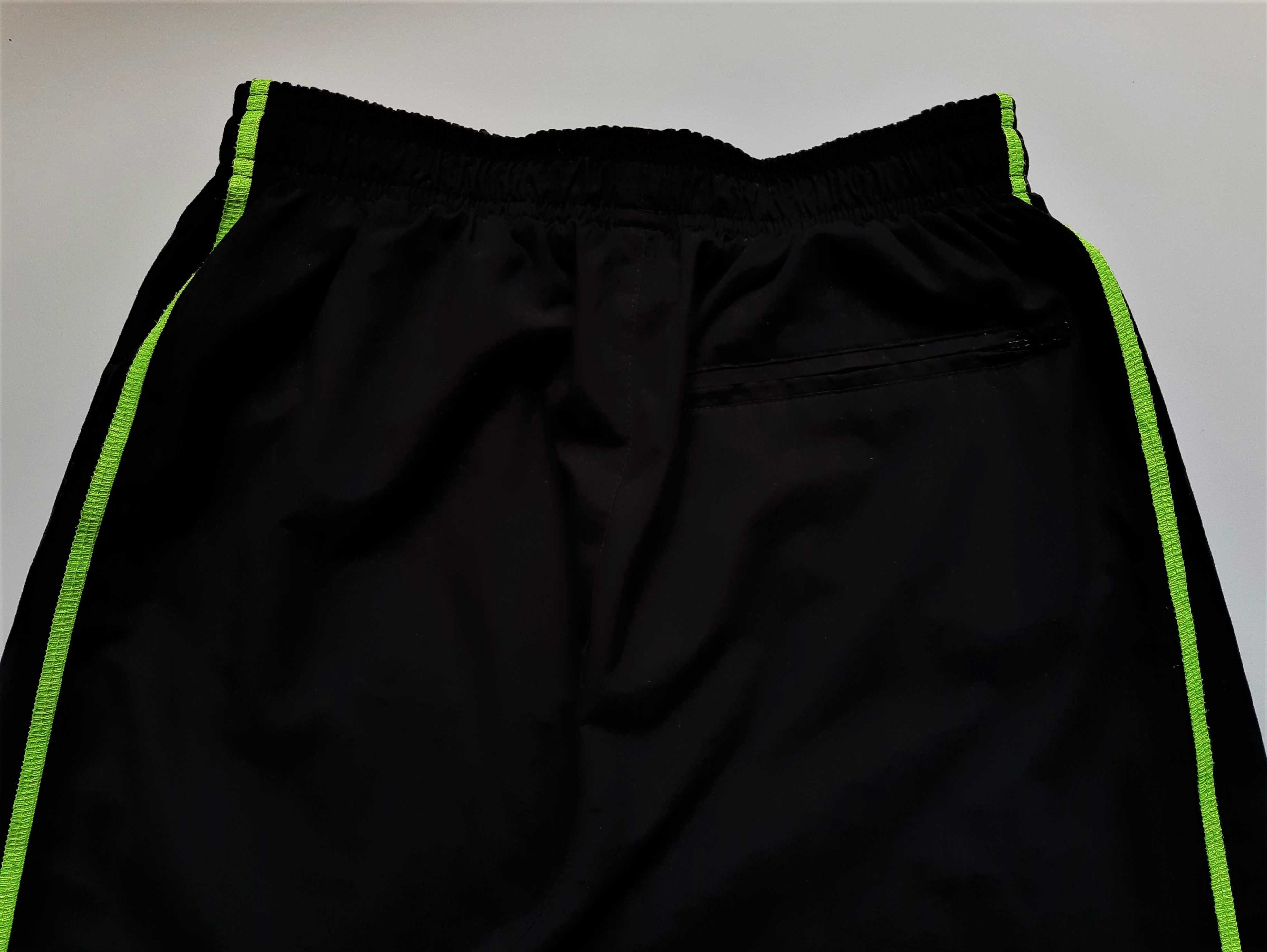 Nike Spodnie Dresowe Dresy Czarne Zielone Limonka Neon