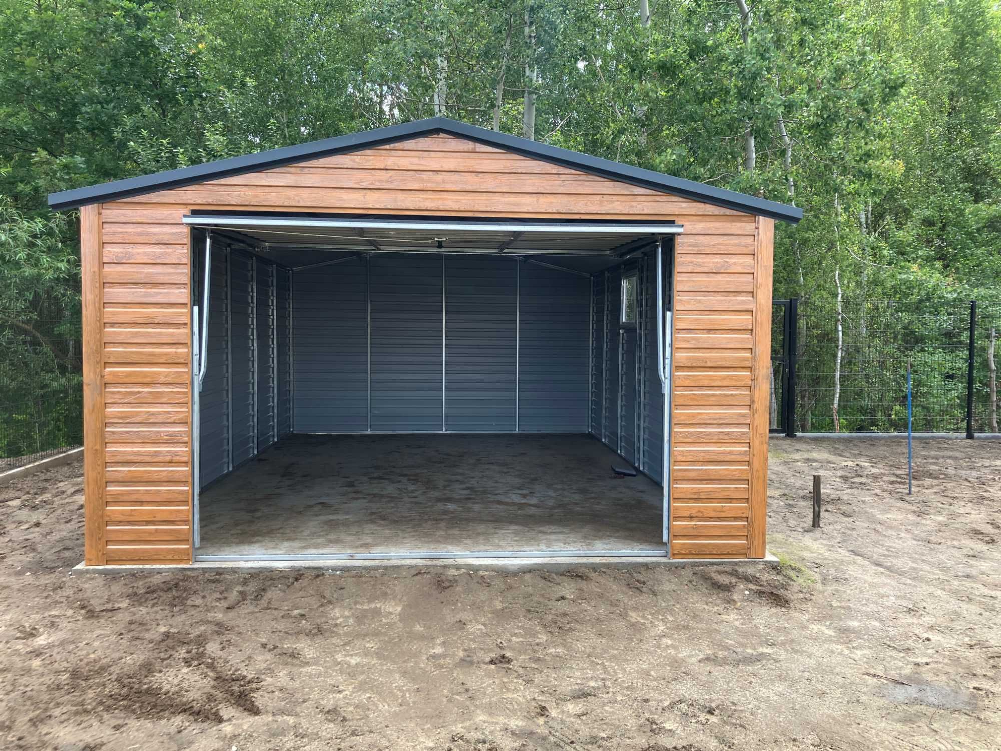 Nowy Garaż blaszany 4x6 dach dwuspadowy