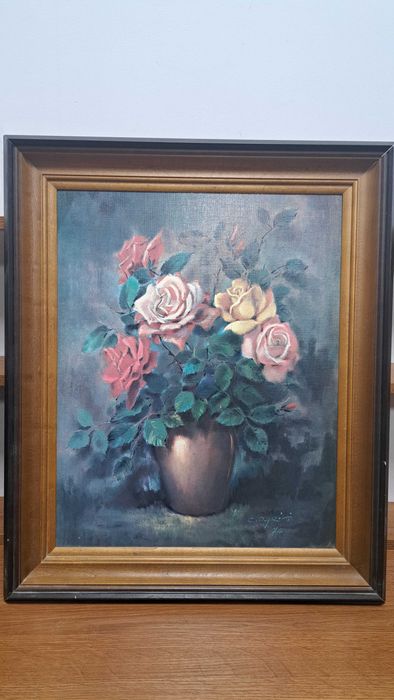 Obraz „Kwiaty” – C. Ravel, reprodukcja w ramie 50x60 cm (124)