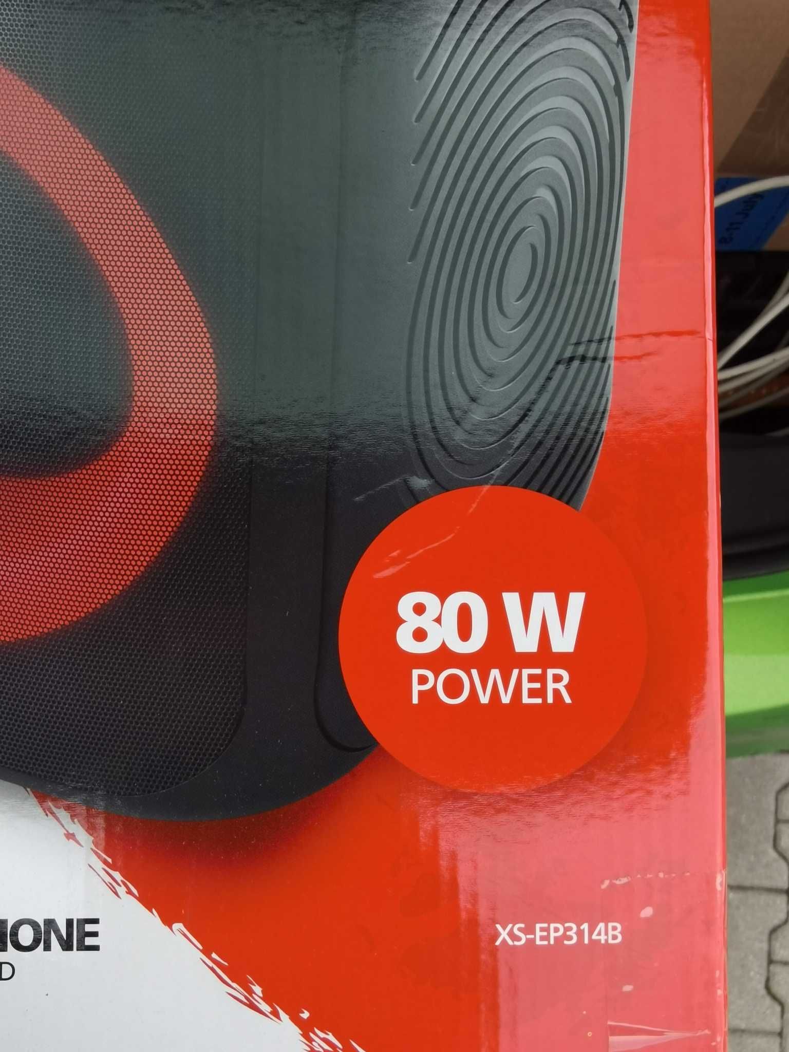Głośnik przenośny Power Audio JVC PartyBox 80W Bluetooth LED XS-EP314B