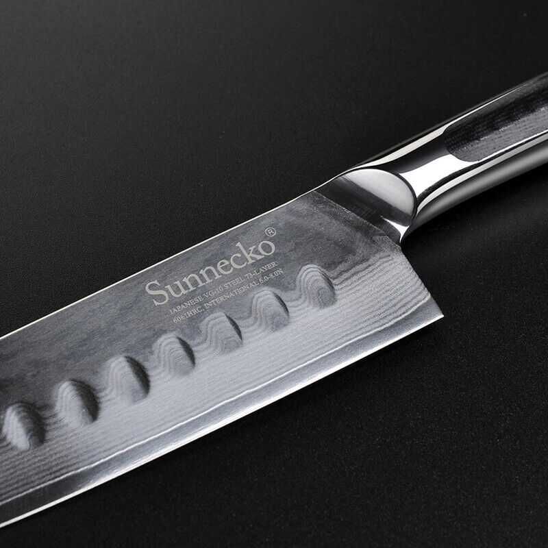 Nóż Santoku Sunnecko z DAMASTU DAMAST VG10 Japan