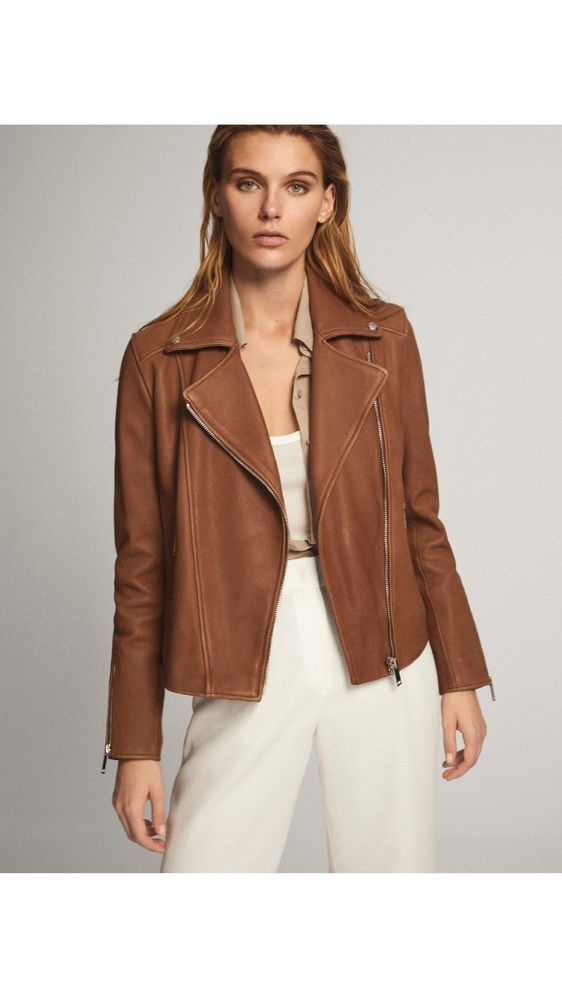 Косуха кожаная куртка Massimo Dutti. XS, M