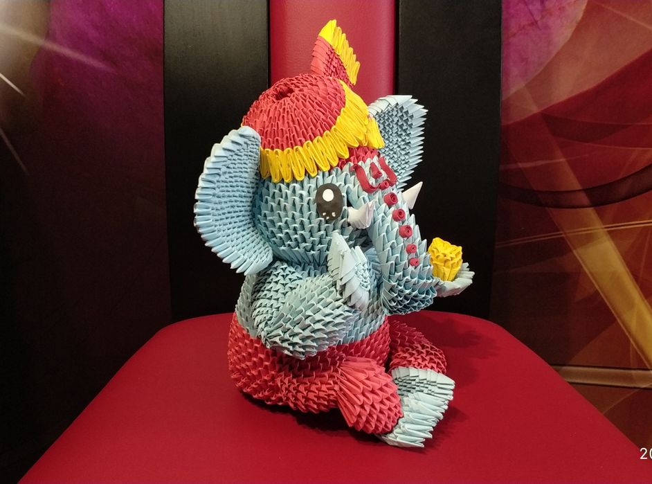 Słoń Budda origami modułowe 3d