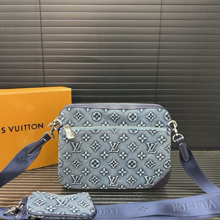 Louis Vuitton 3v1 3в1 мессенджер сумка мужская джинсовая синяя