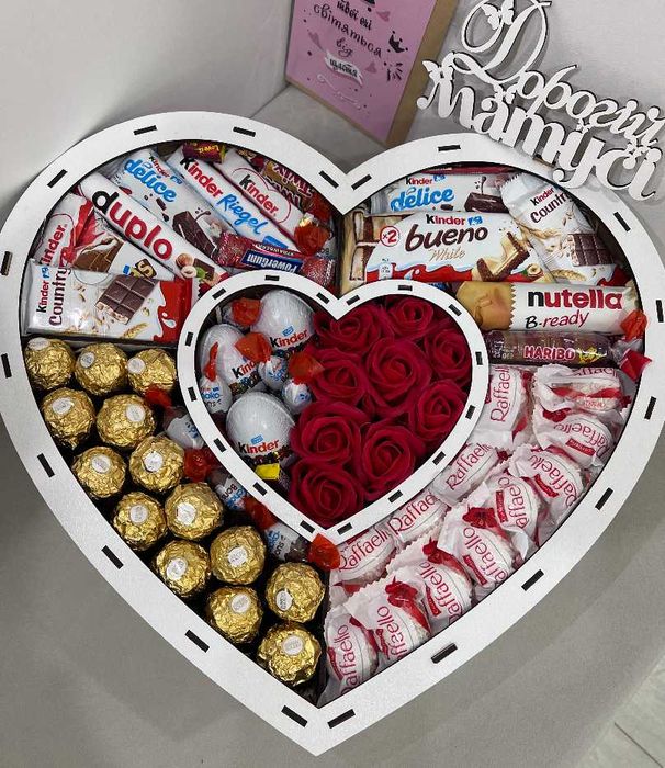 Сладкий подарочный бокс, Подарок на день рождения, Подарунок дівчині