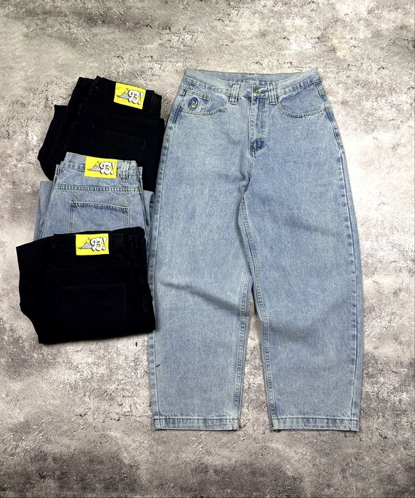 Широкие черные джинсиы Empyre голубые штаны polar big boy x huf