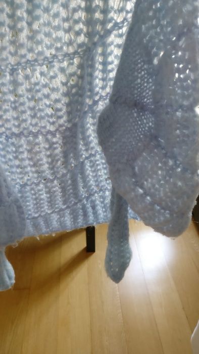 Echarpe azul bebé em lã