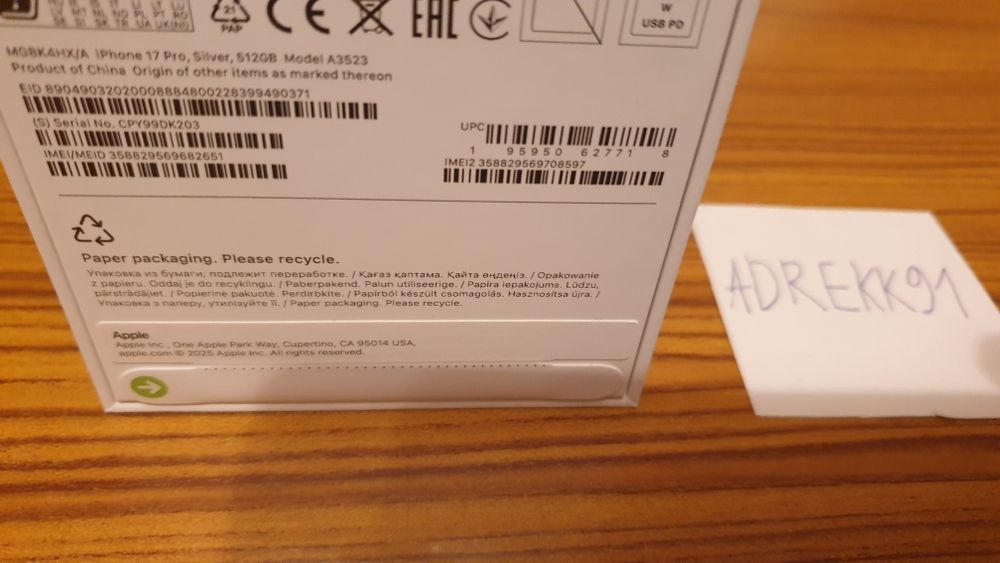 Nowy Iphone 17 Pro srebrny 512 GB w cenie 256 GB polska dystrybucja