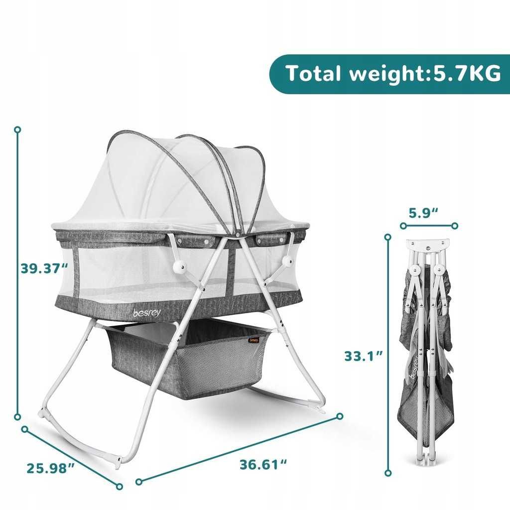 Łóżeczko turystyczne/kołyska + moskitiera