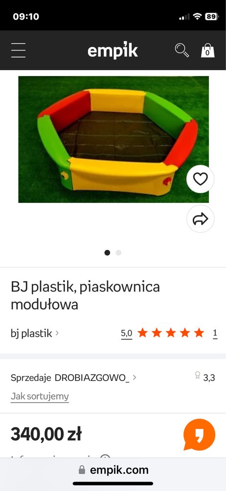 Piaskownica modułowa BJ i mała zjezdzalnia