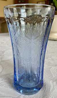 Indiana Glass Co. chabrowy wazonik ze zdobieniem