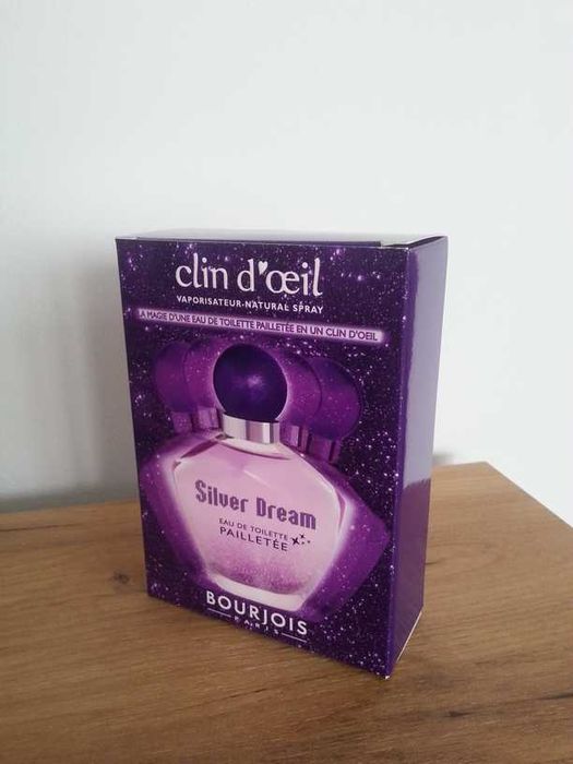 OKAZJA Francuskie perfumy z brokatem Bourjois Clin d'Oeil Silver Dream