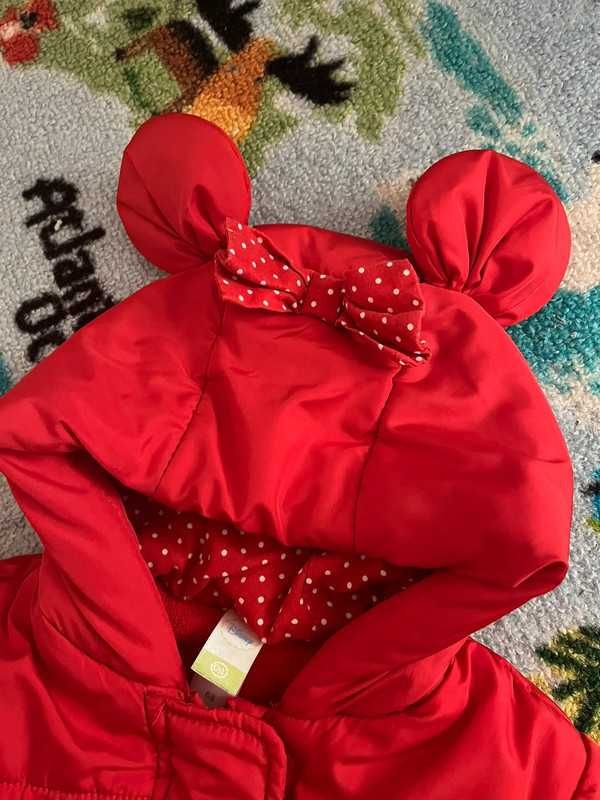 czerwony zimowy kombinezon dla dziewczynki C&A Disney r. 68 cm Minnie
