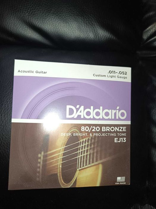 Струни для гітари daddario ej13 струни для акустичної гітари 11-52