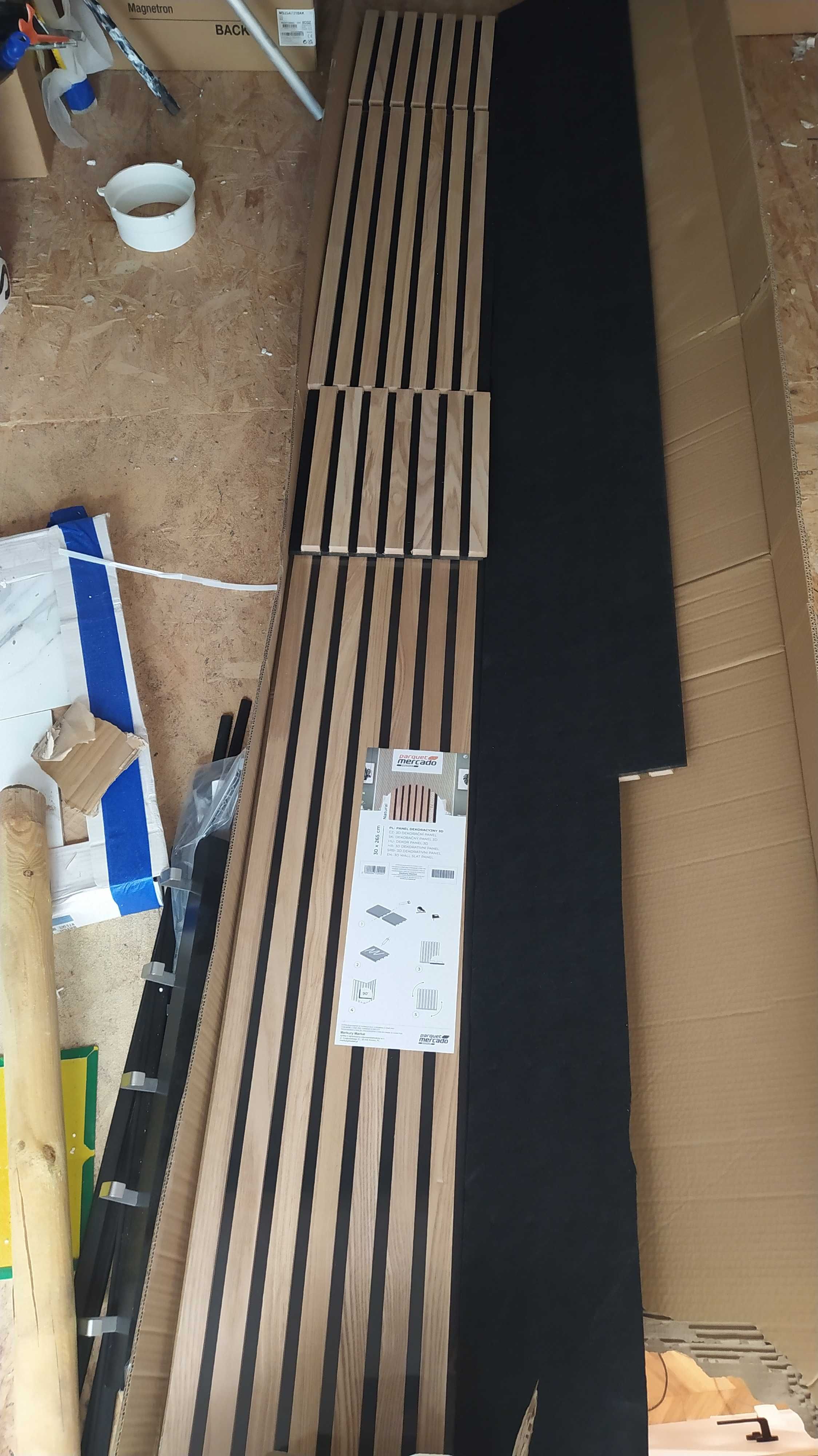 Lamele panel ścienny prawdziwy dąb / fornir