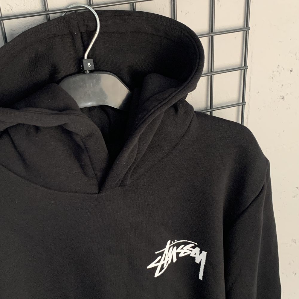 Худі Stussy, чорний худі, утеплений худі