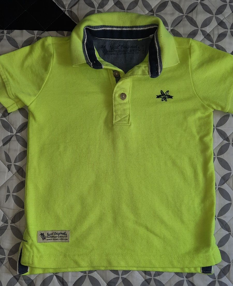 Koszulka, Polo, 98-104, Next, limonka, krótki rękaw, t-shirt