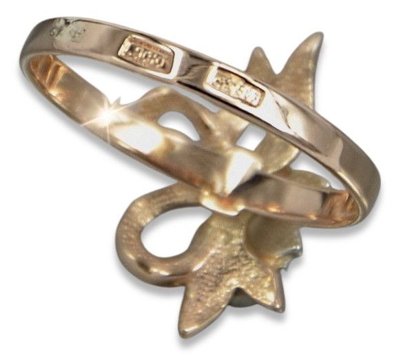 Radziecki 14k 585 złoty pierścionek z różowego złota vrn043 Wrocław