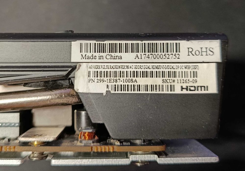 Відеокарта AMD Radeon RX 580 4GB виробництва Sapphire