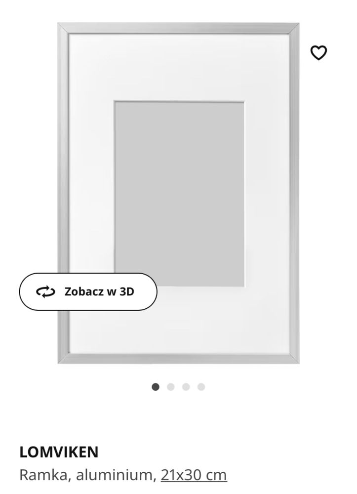 Ramka lomviken ikea aluminiowa srebrna 21x30 6 sztuk