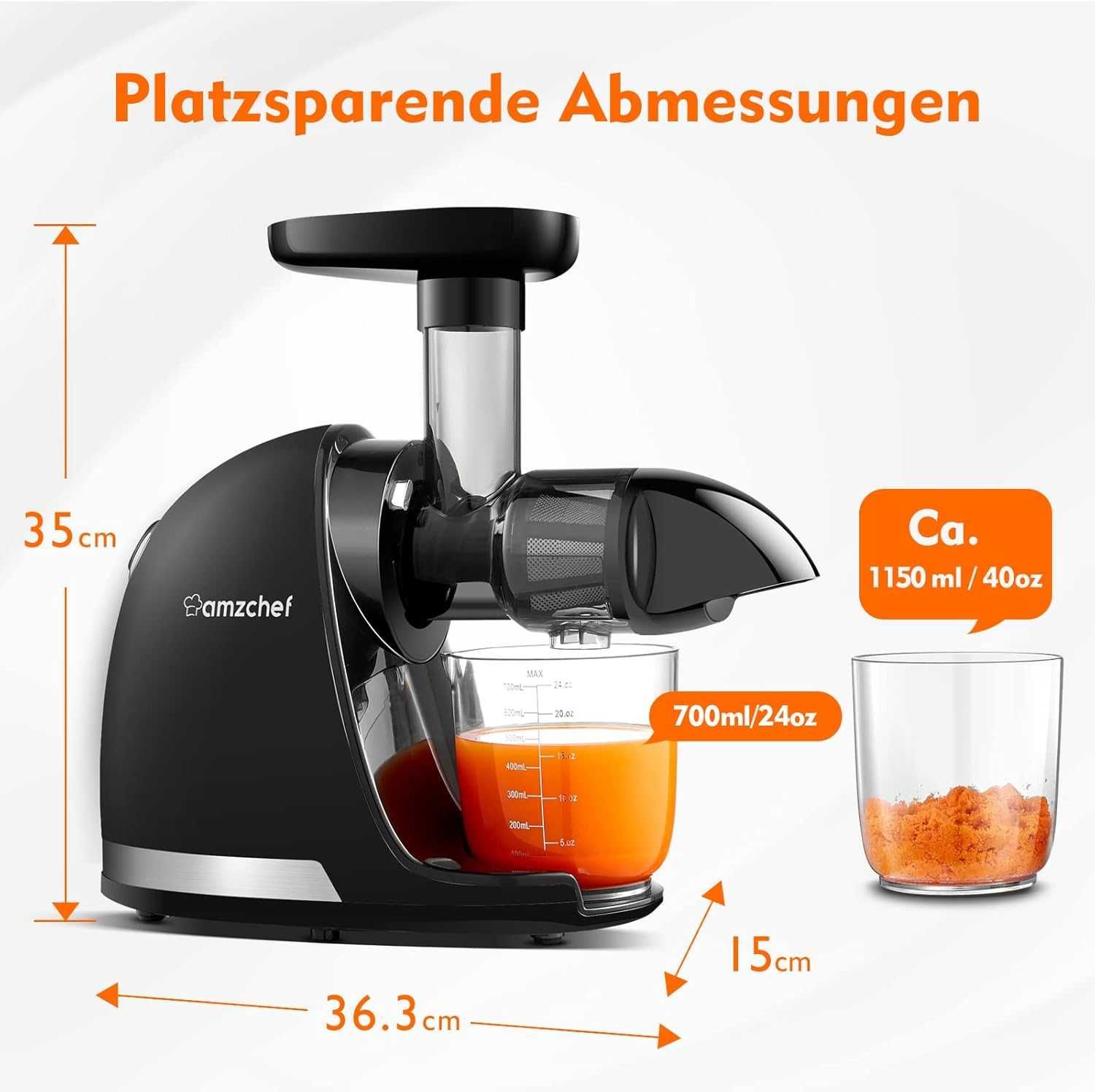 Wyciskarka wolnoobrotowa Amzchef pozioma