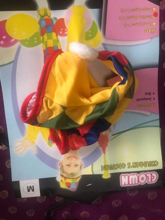 Fatos de carnaval disfarce de Palhaço 7-10 anos