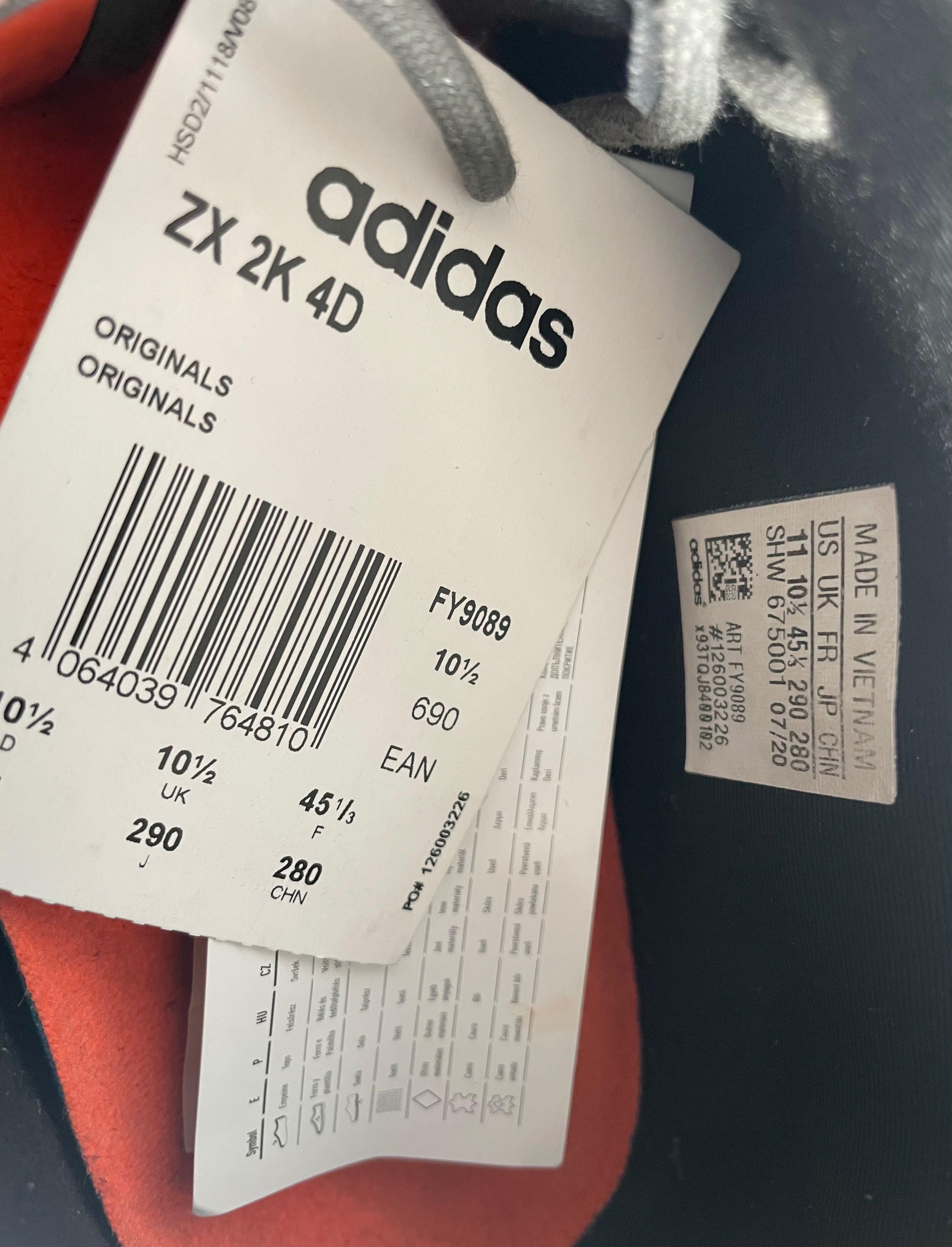 Adidas -48 % ZX 2K 4D Originals rozm. 45 1/3 grey.