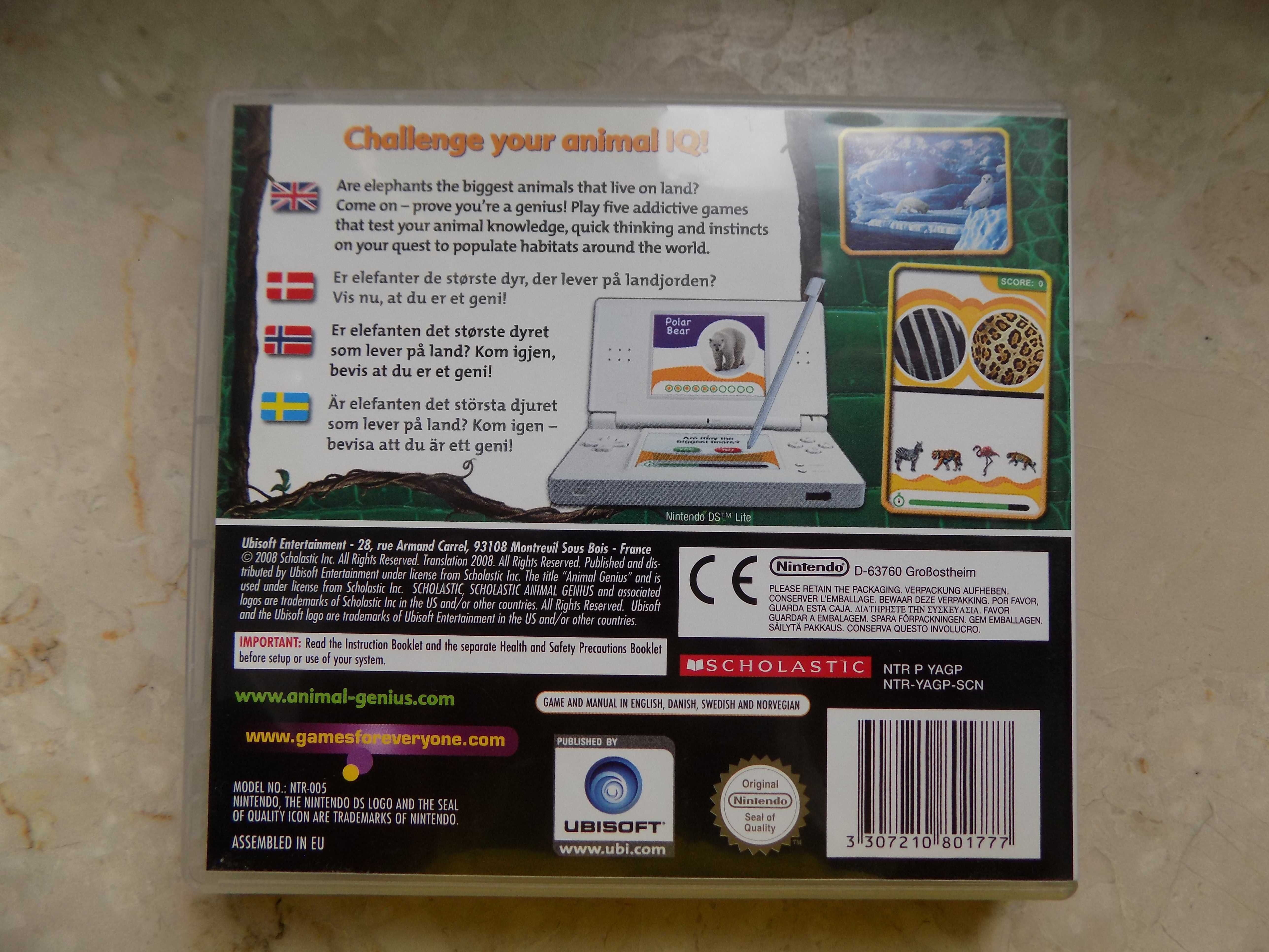 Scholastic Animal Genius - znakomita gra quiz na Nintendo DS/3DS, New!