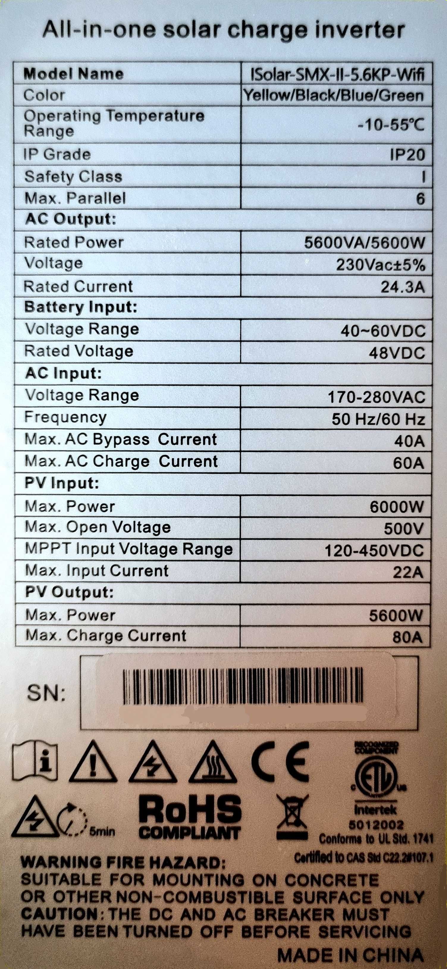 Zestaw falownik EaSun 5,6kW i magazyn energii 48v fotowoltaika offGrid