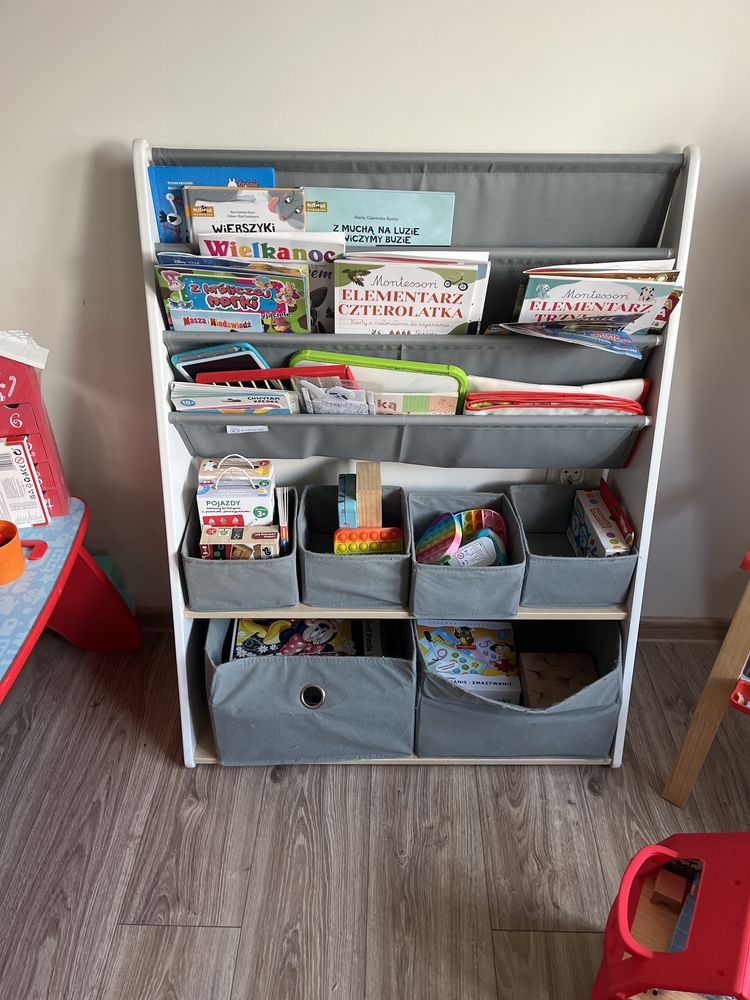 Regal na ksiazki i skrzynia na zabawki Kinderkraft