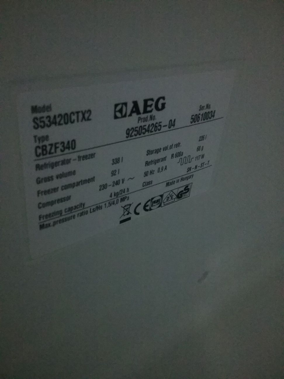Frigorifico Combinado aeg