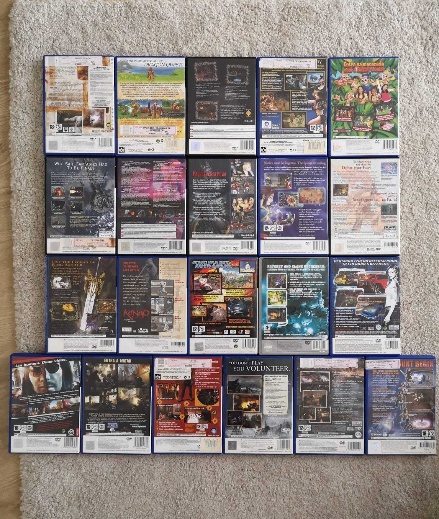21 jogos PS2 originais e completos (com manual)