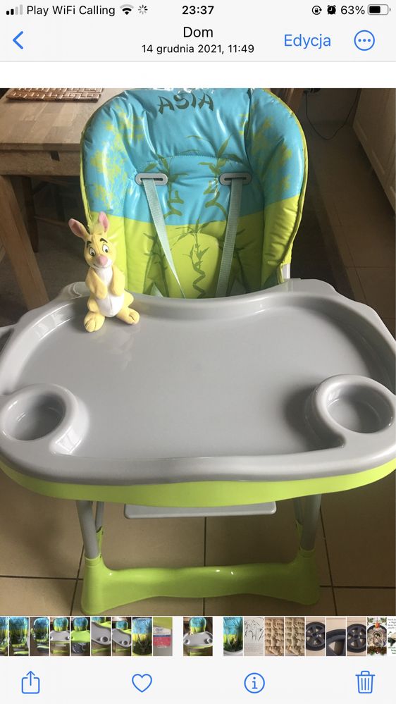 Krzesełko do karmienia z podwójnym blatem -4 Baby- nowe