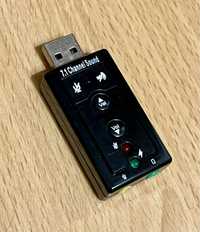 Karta dźwiękowa na USB [mikrofon] [słuchawki] regulacja fizyczna