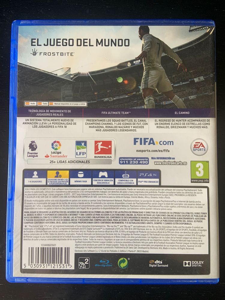 Jogo FIFA 18 PS4