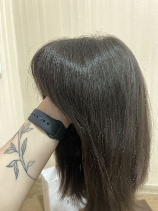 Перука з натурального волосся, колір шоколад