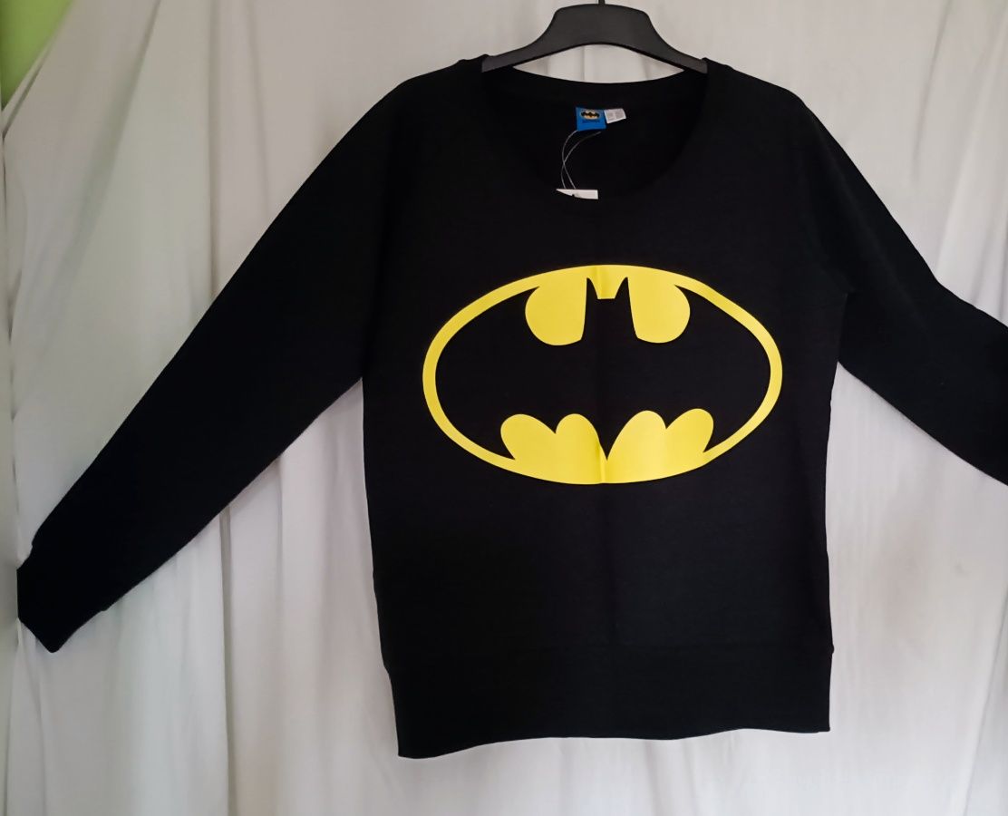 Bluza czarna M z logo Batman bawełna 100% super gatunek NOWA