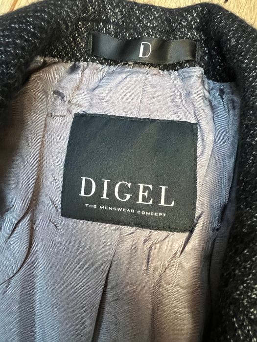 marynarka tweed digel L 58 dobry skład żywa wełna virgin woal bawełna