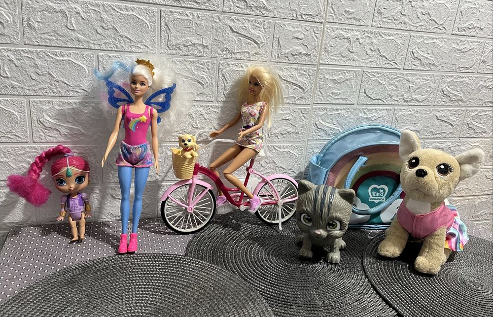 Іграшки, барбі ,кошеня , Шимер ,собачка+сумочка